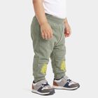 Infants Olive Green Jogger Fit Smiley Patch Pyjama, ओलिव, small