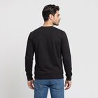 Men's Black Crew Neck Graphic Print Sweatshirt, Black, small