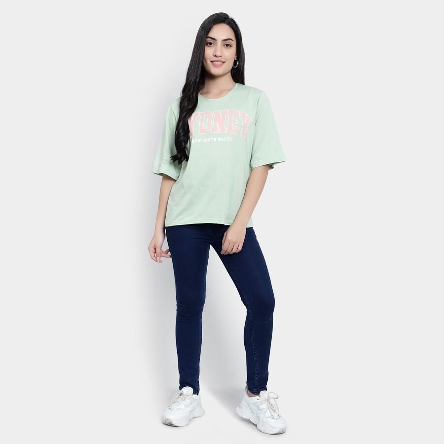 Round Neck T-Shirt, हल्का हरा, large image number null