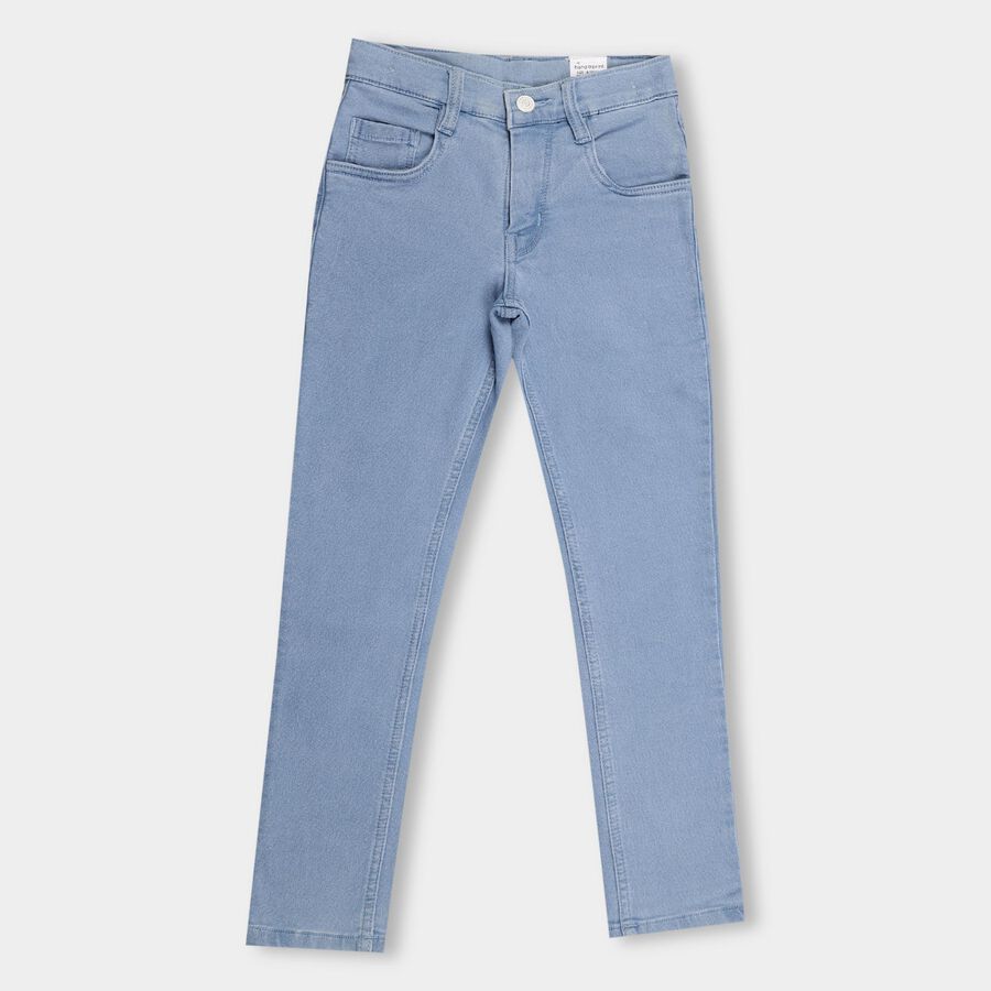 Girls' Buttoned Jeans , Light Blue, large image number null