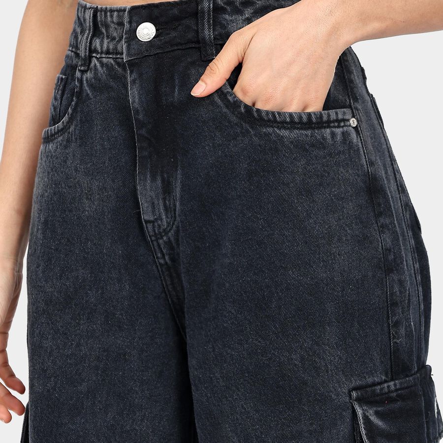 Ladies' 100% Cotton Jeans , Black, large image number null