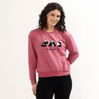 Women's Dusty Rose Pink Crew Neck Casual Sweatshirt, Pink, small image number null