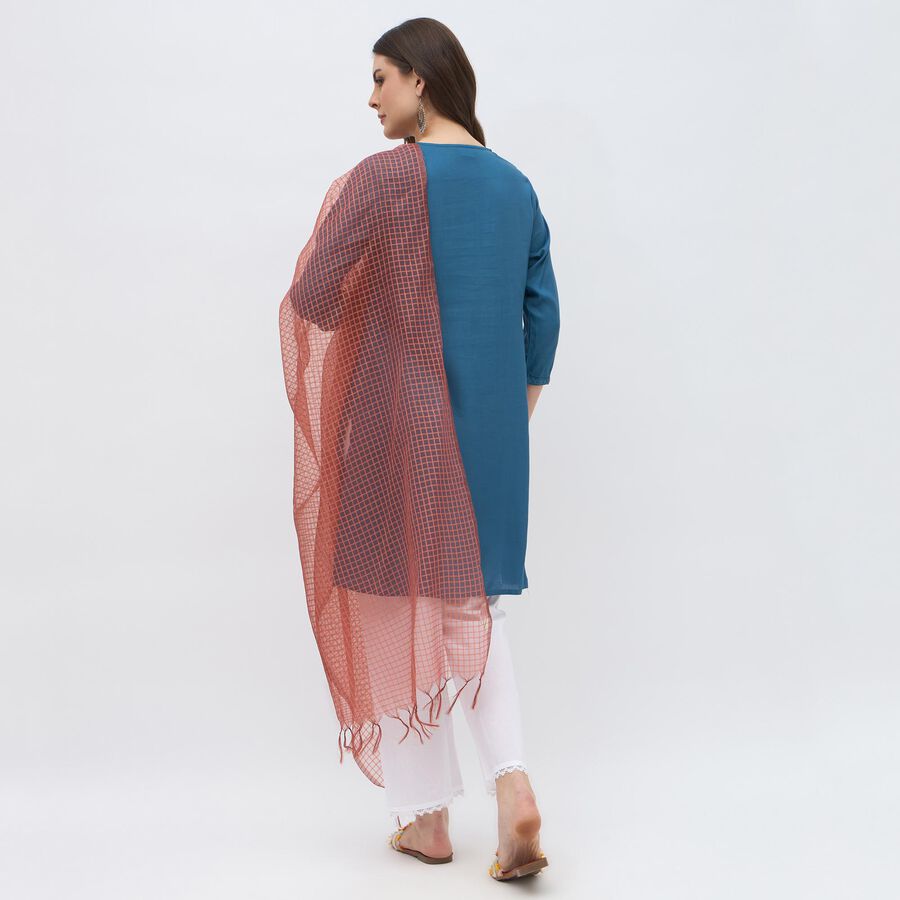 Women's Bright White Solid Dupatta, Pink, large image number null