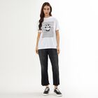 Women's Faded Black Straight Fit Frayed Hem Jeans, Black, small image number null