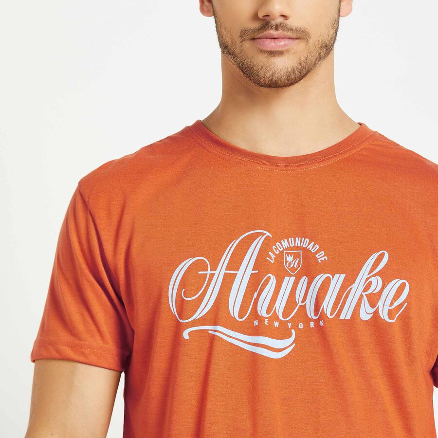 Round Neck T-Shirt, Orange, large image number null