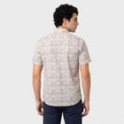 Men's Peach Cotton Floral Casual Shirt, Peach, small