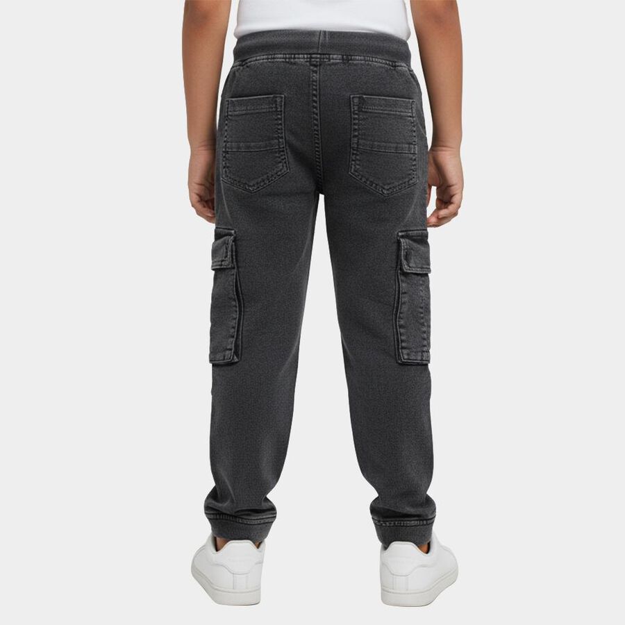 Boys' Dark Grey Regular Fit Cargo Jogger Trousers, Dark Grey, large