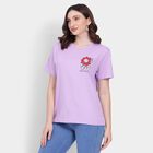 Ladies' 100% Cotton Round Neck T-Shirt , लाइलेक, small image number null