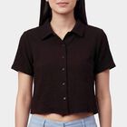 Women's Brown Classic Collar Classic Shirt, Brown, small