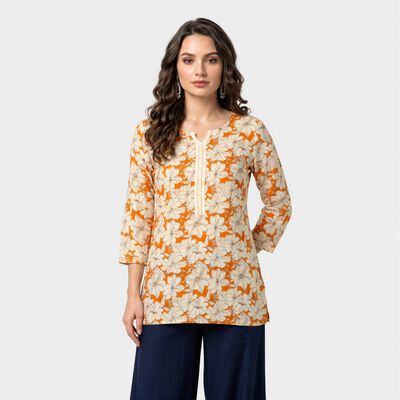 Women's Coral Straight Kurti