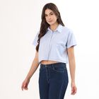 Women's Light Blue Cotton Classic Shirt, Light Blue, small