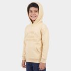 Boys' Beige Hoodie Neck Graphic Print Sweatshirt, Beige, small