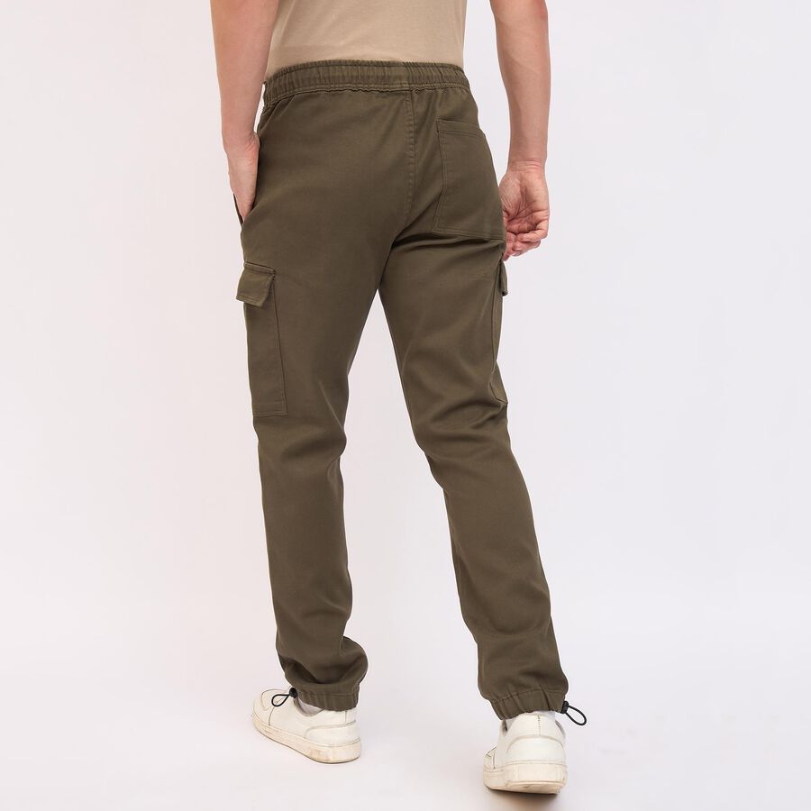 Men's Cargo Slim Fit Casual Trousers, Olive, large image number null
