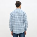 Men's Light Powder Blue Cotton Spread Collar Casual Shirt, Light Blue, small