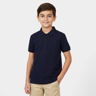 Boys Navy Blue Round Neck Casual Half Sleeve T-Shirt