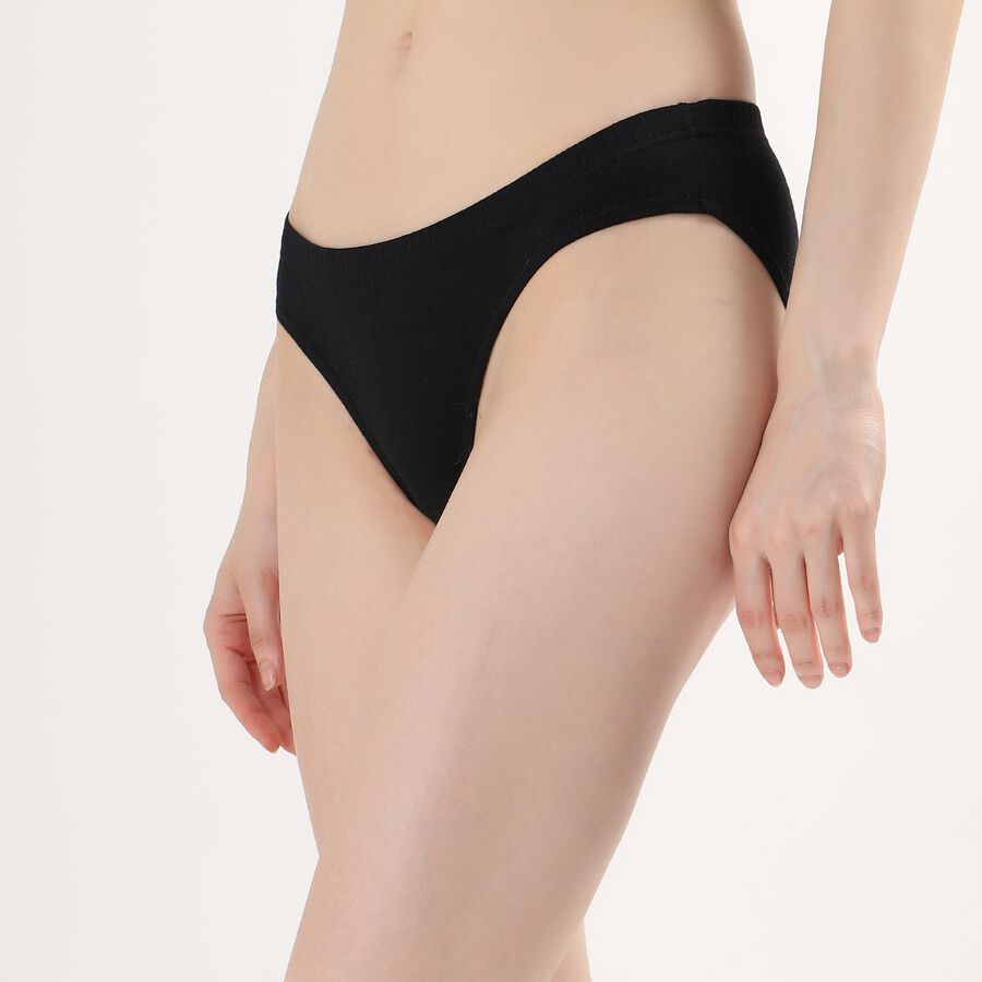 Ladies' 100% Cotton Panty , Black, large image number null