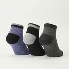 Men's Regular Fit Ankle Length Pack of 3 Socks ( Black, Blue, Charcoal ), Light Blue, small