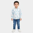 Boys Light Blue Cotton Casual Shirt, हल्का नीला, small