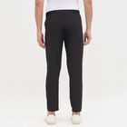 Men's Jet Black Regular Fit Zippered Track Pants, काला, small image number null