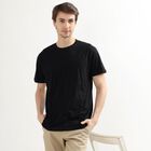 Men's Jet Black Cotton Round Neck Casual T-Shirt, Black, small image number null