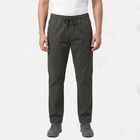 Men's Dark Green Slim Fit Casual Trousers, गहरा हरा, small