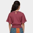 Girls Purple Round Neck Casual T-Shirt, Purple, small