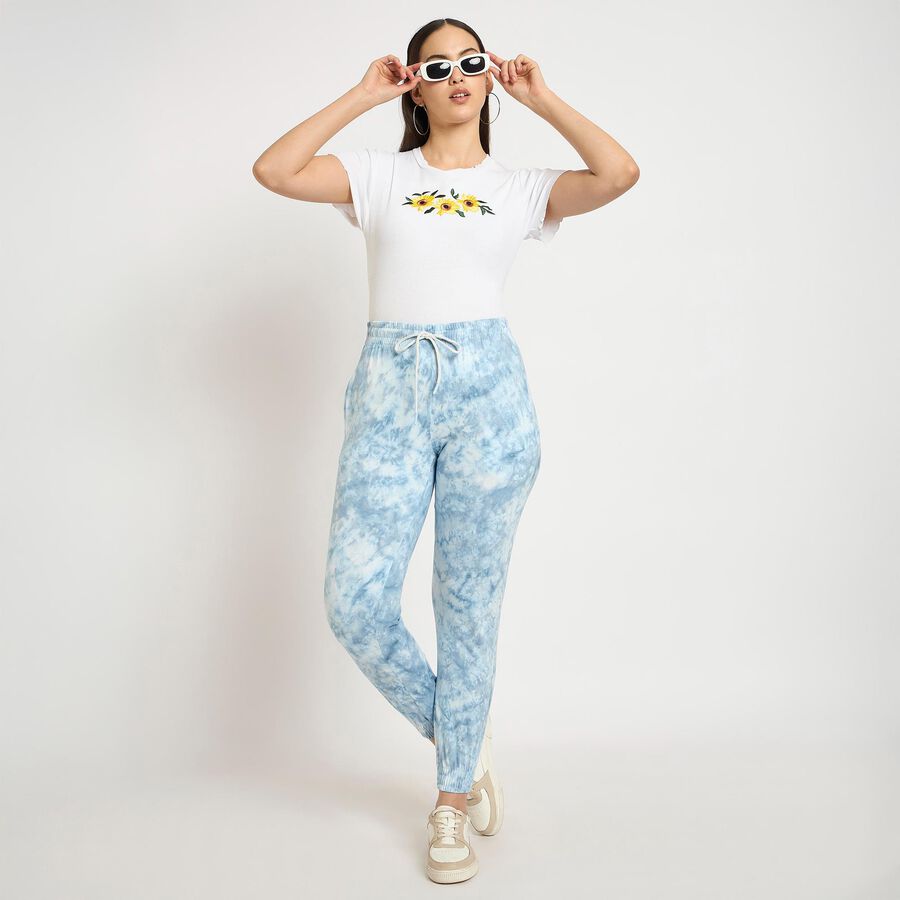 Ladies' 100% Cotton Track Pants , हल्का नीला, large image number null