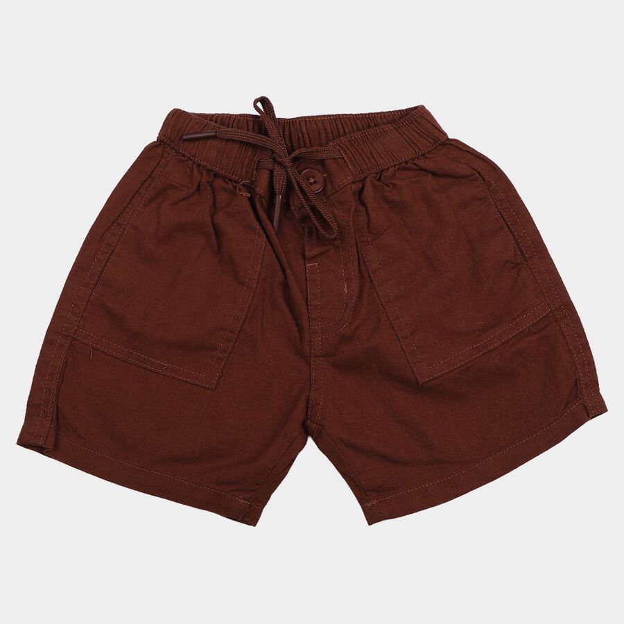 Boys Maroon Regular Fit Casual Bermuda Shorts, Maroon, large