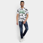 Printed Round Neck T-Shirt, Dark Grey, small image number null