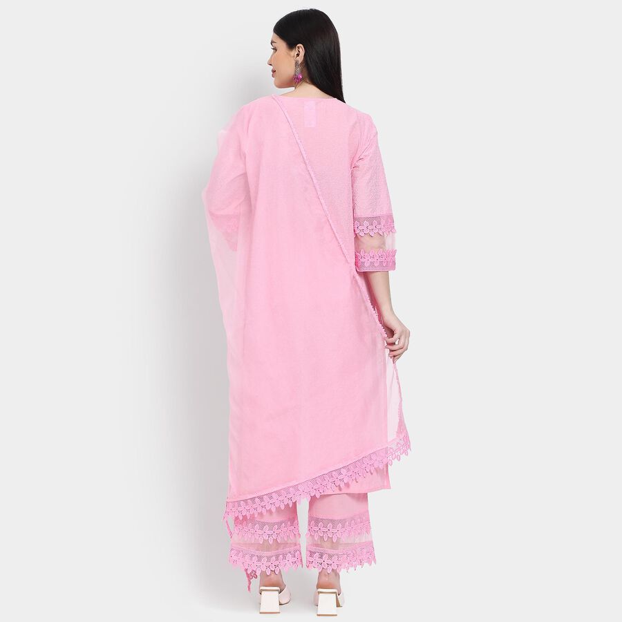 Ladies' 100% Cotton Ethnic Set, गुलाबी, large image number null