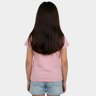 Girls Pink Round Neck Casual Printed T-Shirt, गुलाबी, small