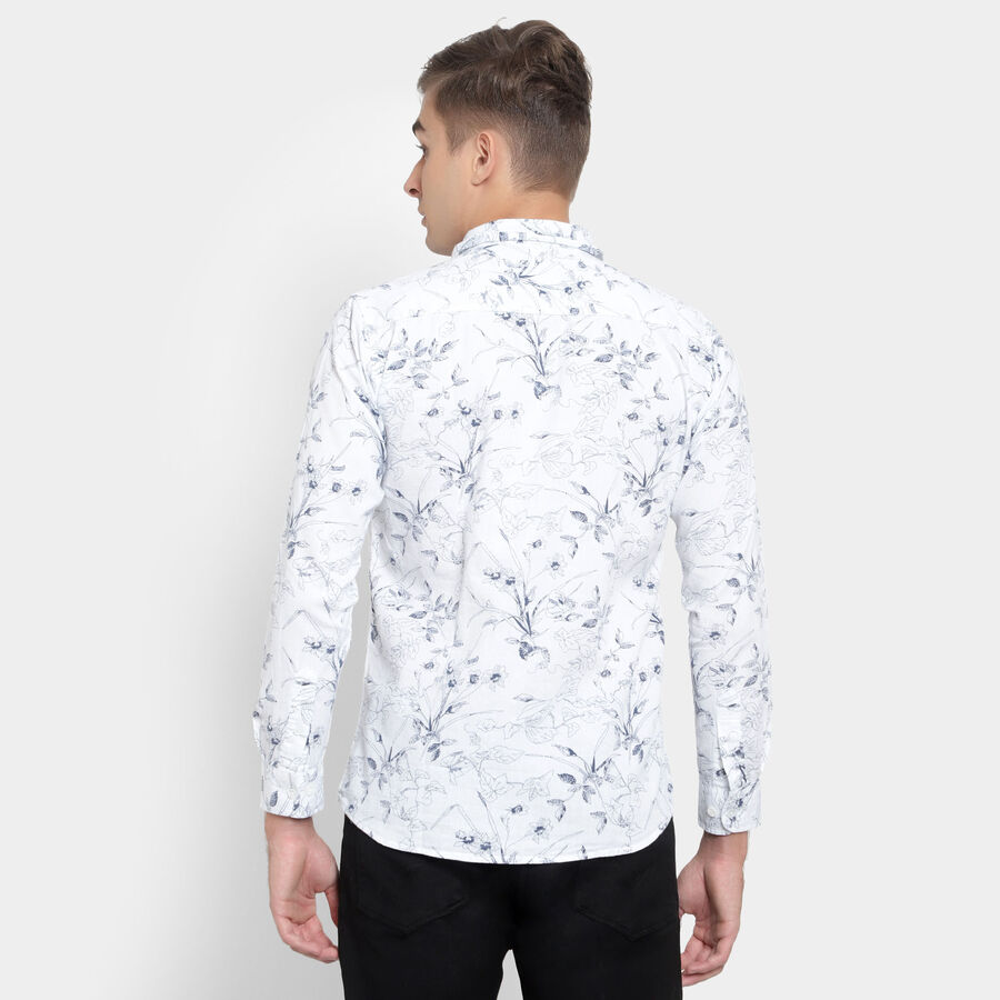 100% Cotton Printed Casual Shirt, White, large image number null