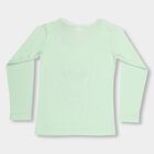 Girls' Light Mint Green Round Neck Casual Top, हल्का हरा, small image number null
