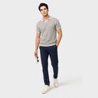 Men's Grey Cotton Polo Neck Solid T-Shirt, Light Grey, small