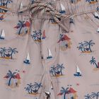 Boys Beige Printed Elastic Waist Bermuda Shorts, गहरा पीला, small image number null