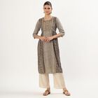 Women's Beige Round Neck Printed Kurta, Beige, small image number null