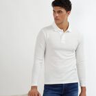 Men's White Polo Neck Classic T-Shirt, White, small image number null