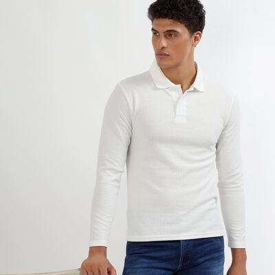 Men's White Polo Neck Classic T-Shirt