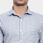 Checks Formal Shirt, Light Grey, small image number null