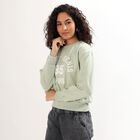 Women's Light Sage Green Crew Neck Casual Sweatshirt, Light Green, small image number null