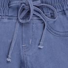 Girls' Soft Blue Slim Fit Elastic Waist Jeans, Mid Blue, small image number null