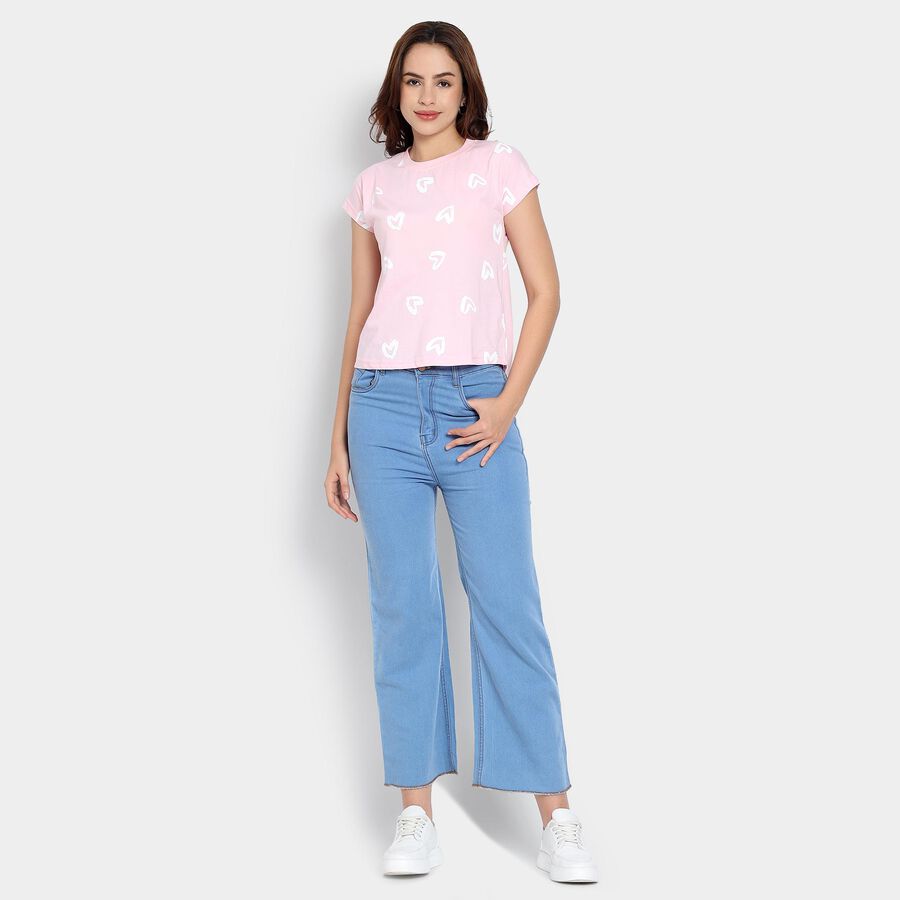 Ladies' Round Neck T-Shirt, Pink, large image number null
