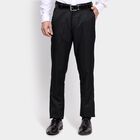 Men's Slim Fit Formal Trousers, काला, small image number null