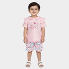 Infants Light Pink Cotton Upper and Bottom Set, Light Pink, small