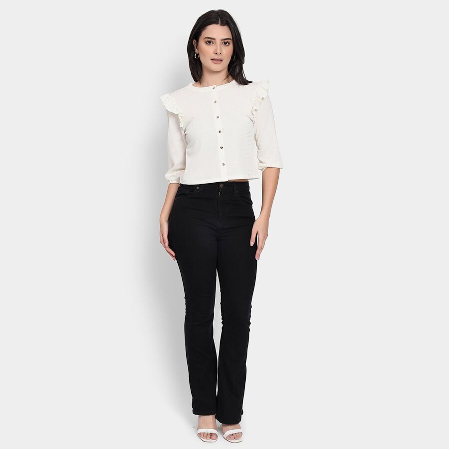Ladies'  Crop  Top, Off White, large image number null