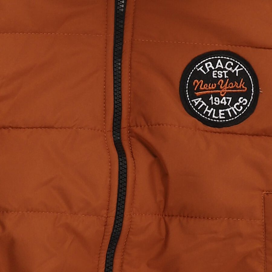 Boys Rust Hooded Casual Jacket, Brown, large image number null