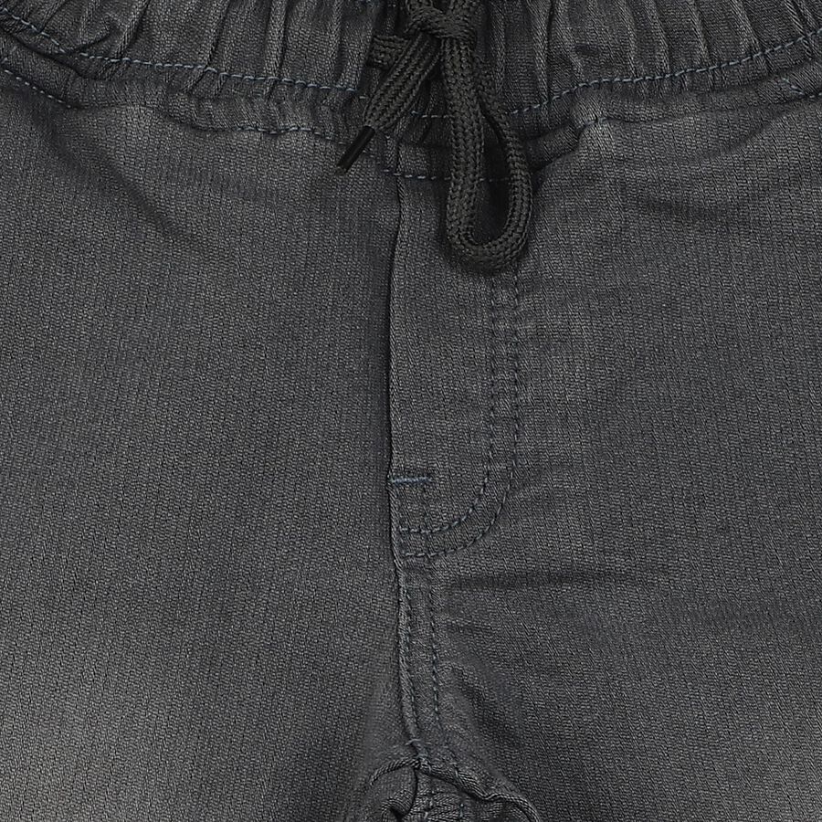 Boys Grey Jogger Fit Washed Jeans, हल्का ग्रे, large