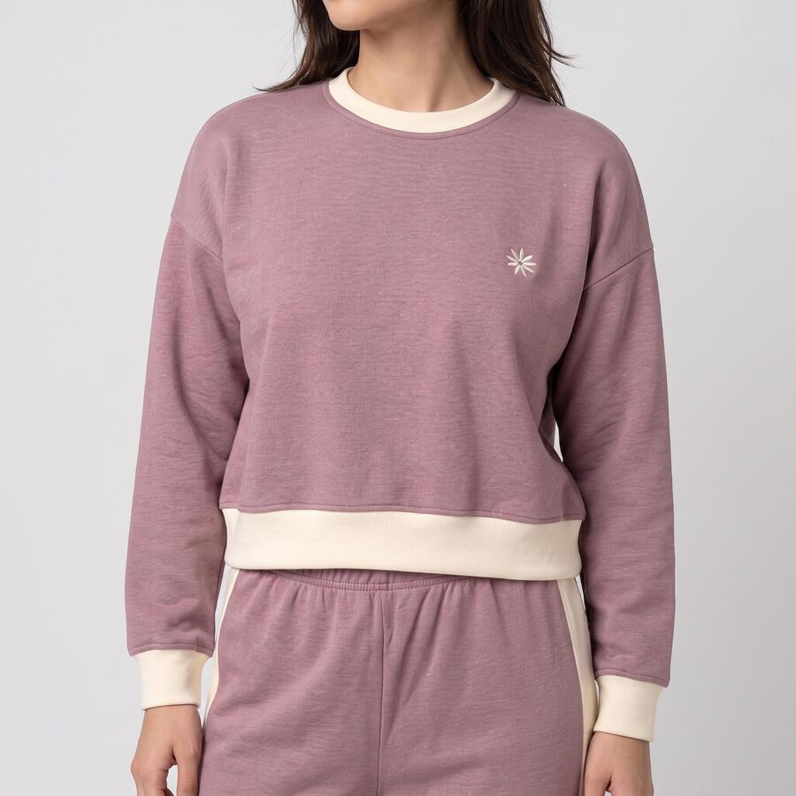 Women's Lilac Color-Blocked Track suit, लाइलेक, large