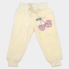 Girls' White Jogger Fit Cherry Applique Pyjama, सफ़ेद, small