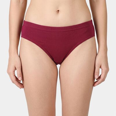 Women's Maroon Regular Fit Solid Panty